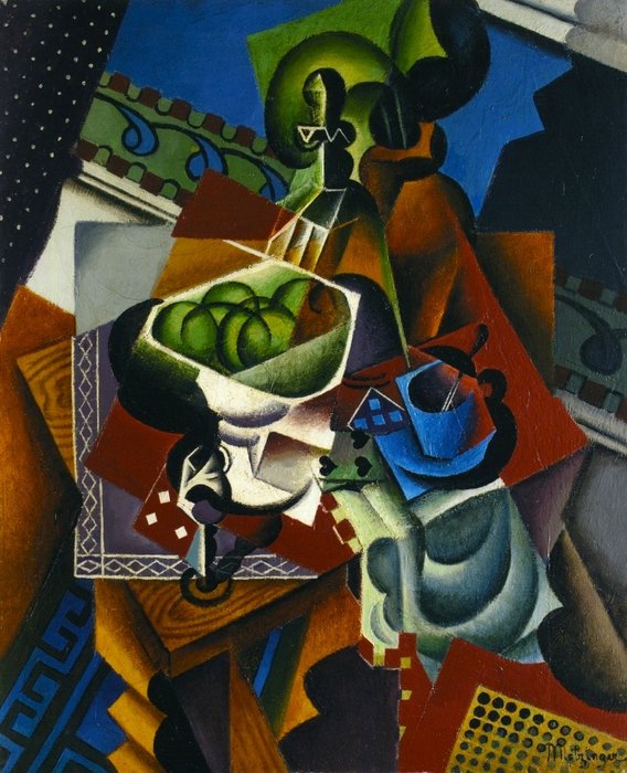 Still Life, Playing Cards, Coffee Cup And Apples — Jean Dominique Antony Metzinger