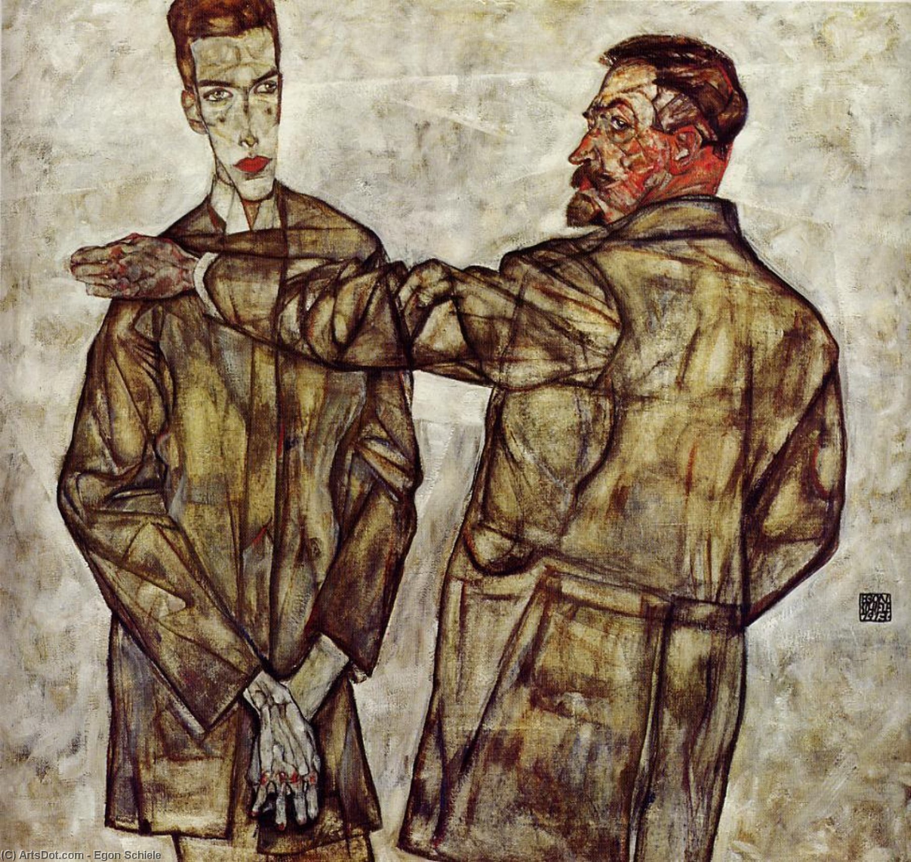 Double Portrait (also Known As Chief Inspector Heinrich Benesch And His Son Otto) — Egon Schiele