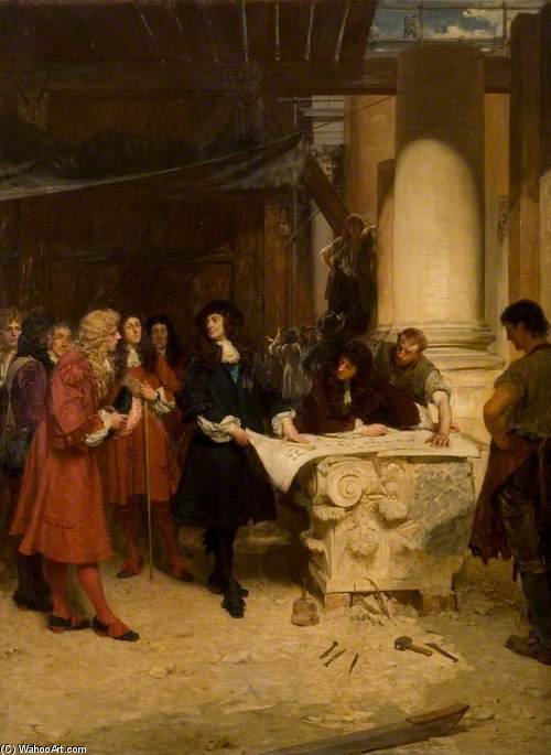 St Paul's, The King's Visit To Wren — John Seymour Lucas