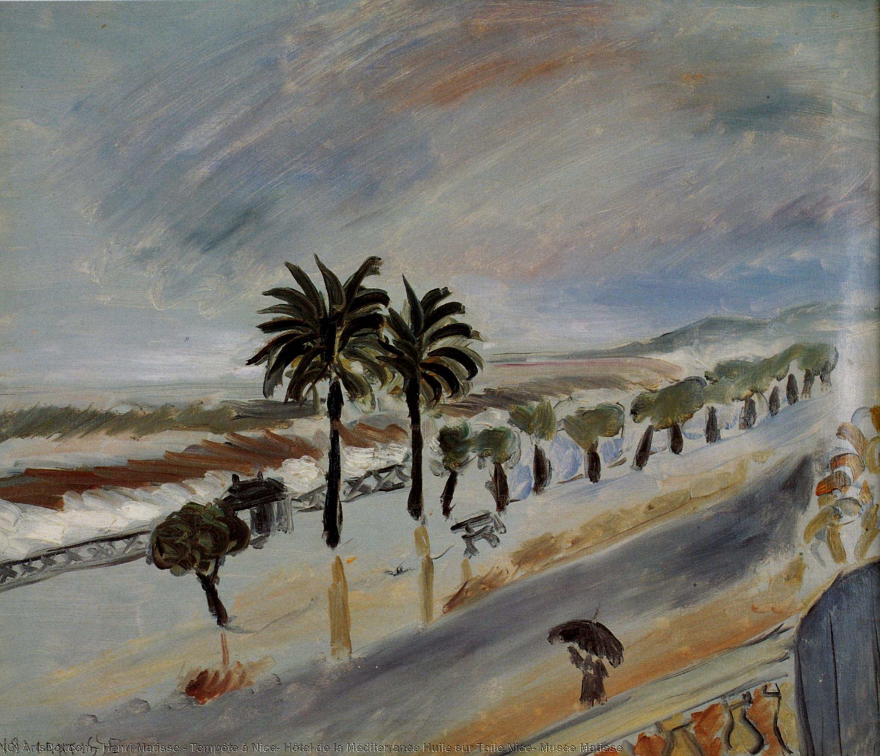 Tempête À Nice, Hôtel De La Méditerranée Huile Sur Toile Nice, Musée Matisse — Henri Matisse