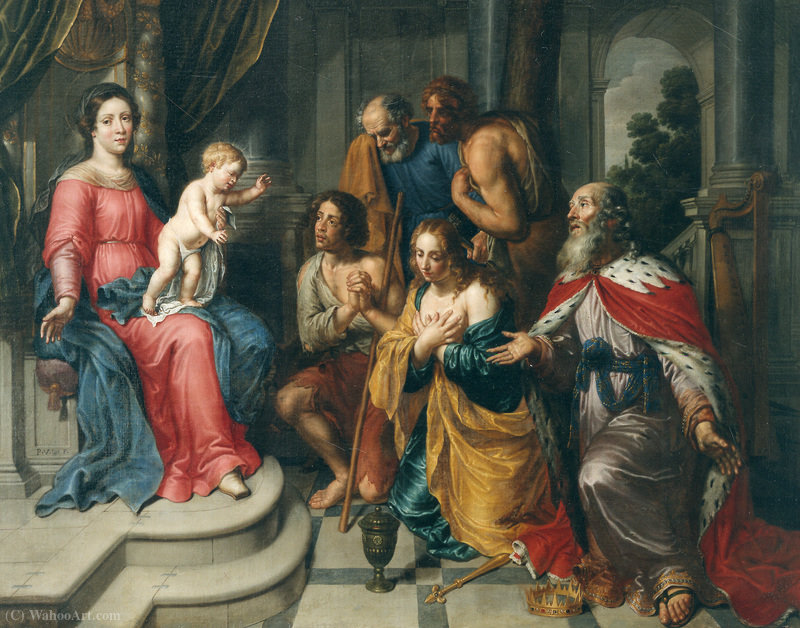 Our Lady With Child And Penitents — Pieter Van Lint