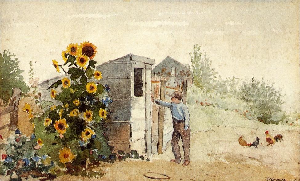 Backyard, Summer — Winslow Homer
