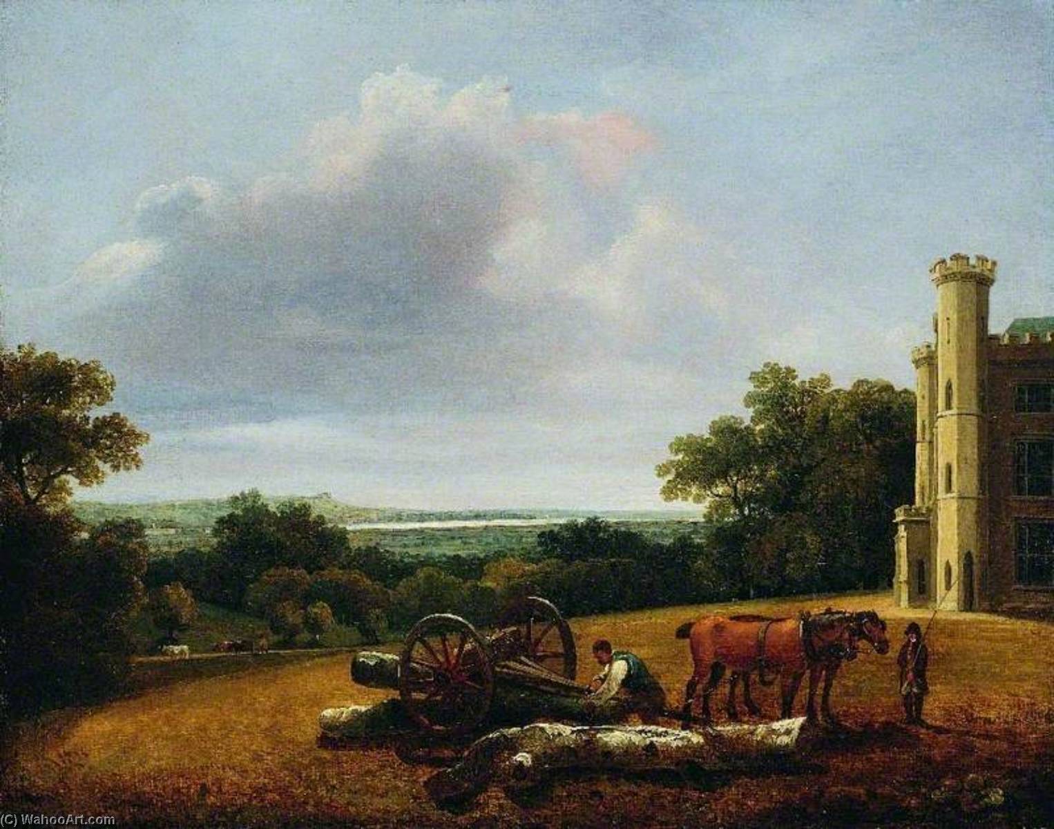 Loading A Timber Wagon In The Park Of Cave Castle, East Riding Of Yorkshire — George Arnald