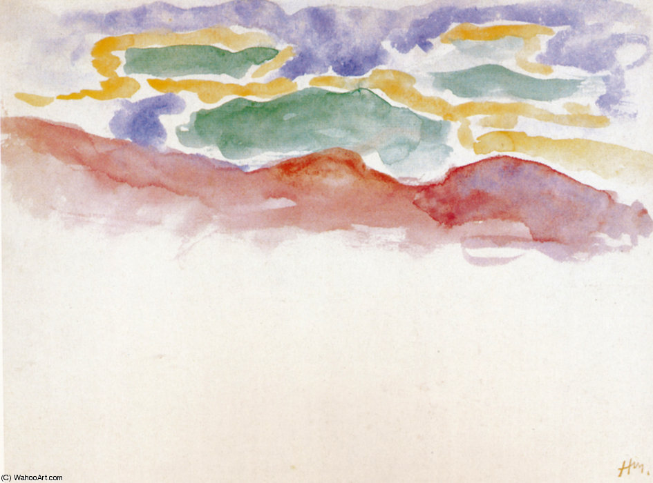 Montagnes Collioure Aquarelle Sur Papier - (20.6x26) — Henri Matisse