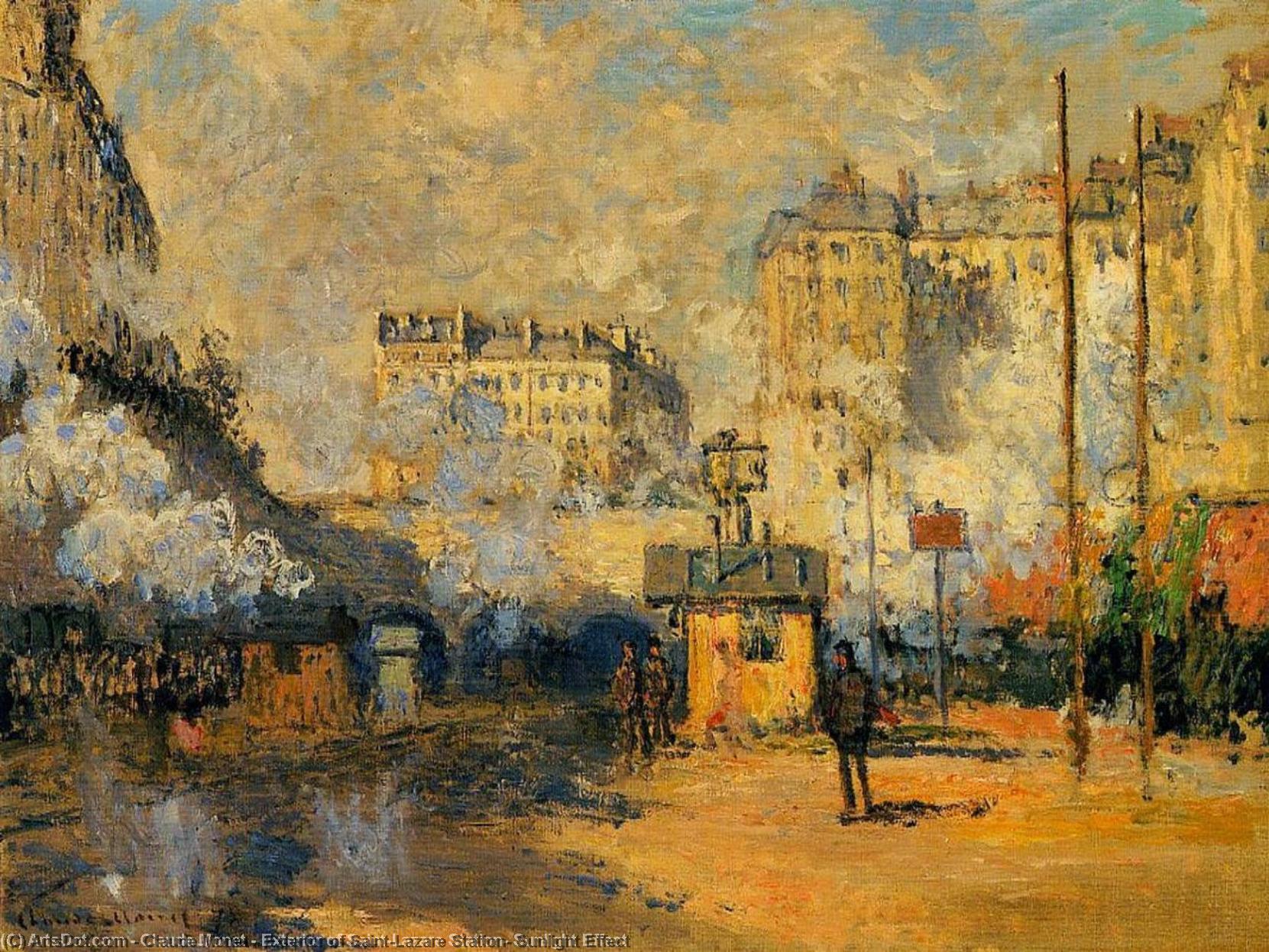 Exterior Of Saint-lazare Station, Sunlight Effect — Claude Monet