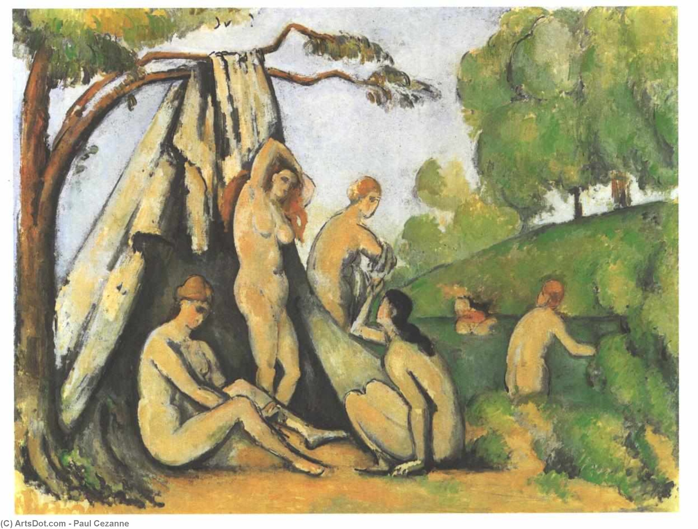 Bathers In Front Of A Tend — Paul Cézanne
