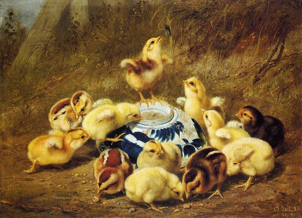 Chicks And Delft Bowl — Arthur Fitzwilliam Tait