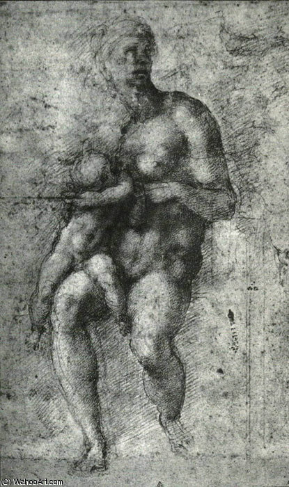 Study For A Holy Family With The Infant St John — Michelangelo Buonarroti