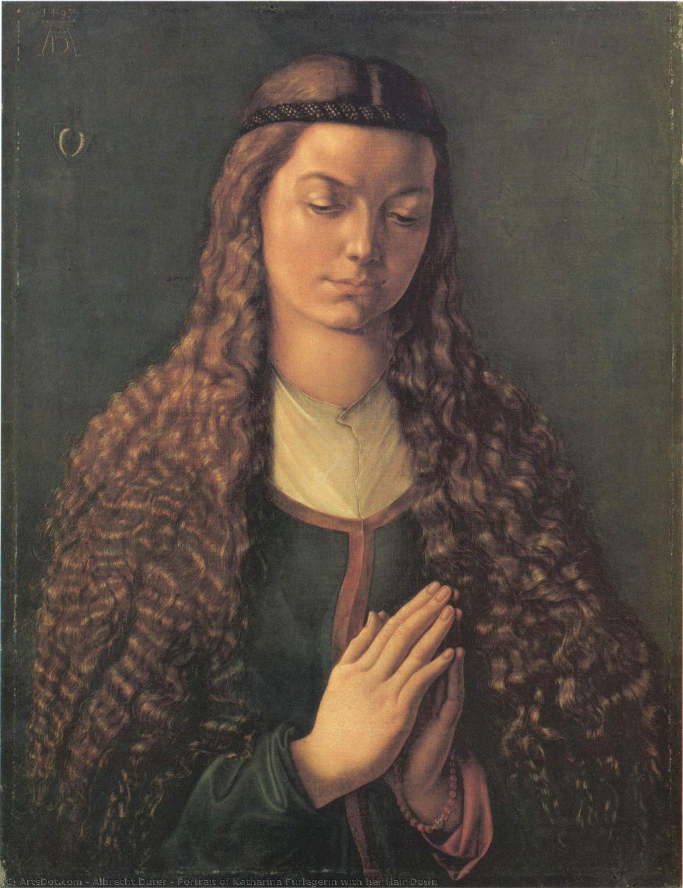 Portrait Of Katharina Furlegerin With Her Hair Down — Albrecht Dürer