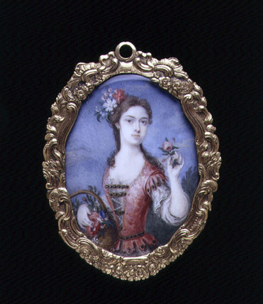 Ortrait Miniature Of An Unknown Lady As Flora — Bernard Iii Lens