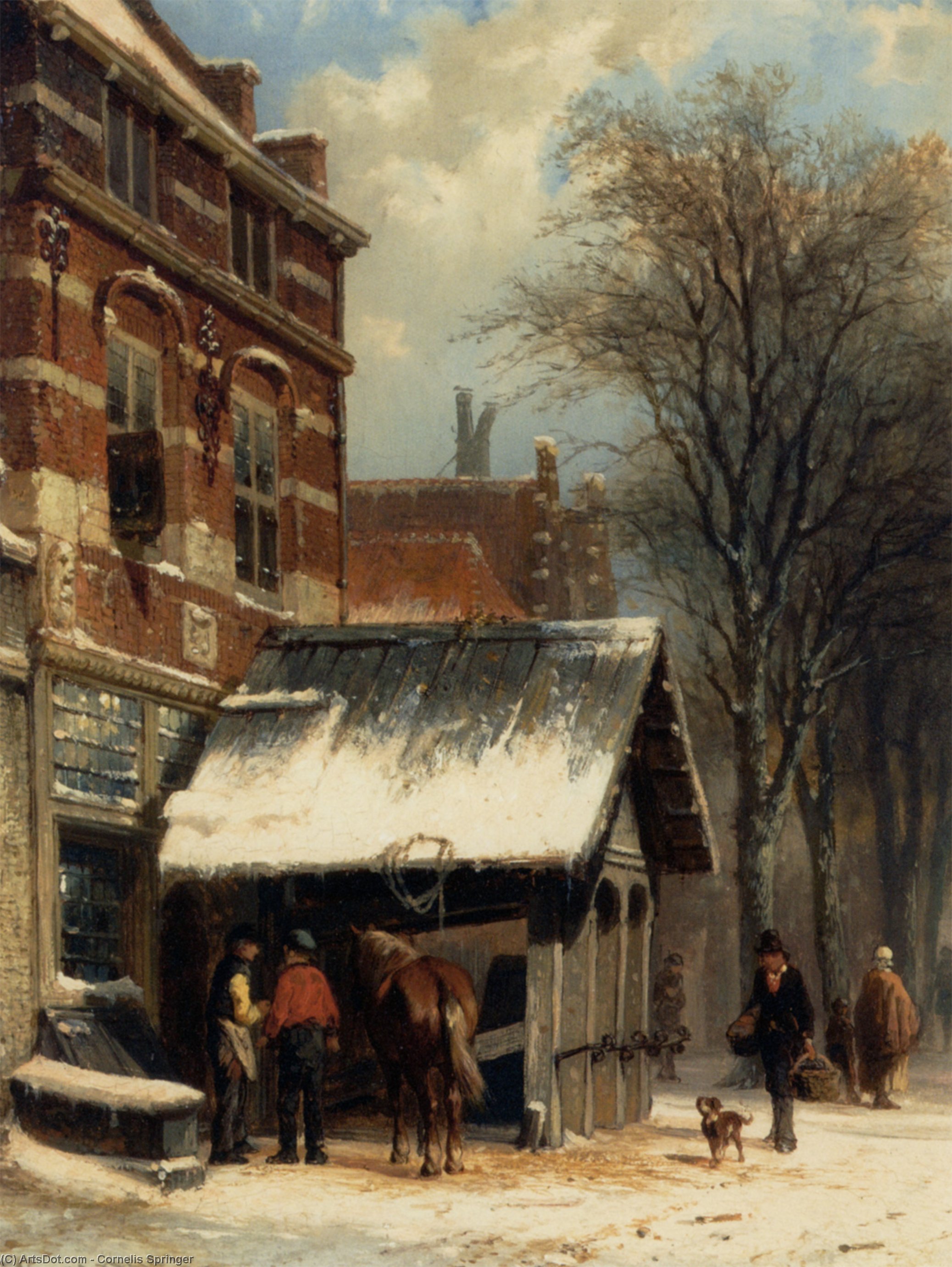 The Smithy Of Culemborg In The Winter — Cornelis Springer