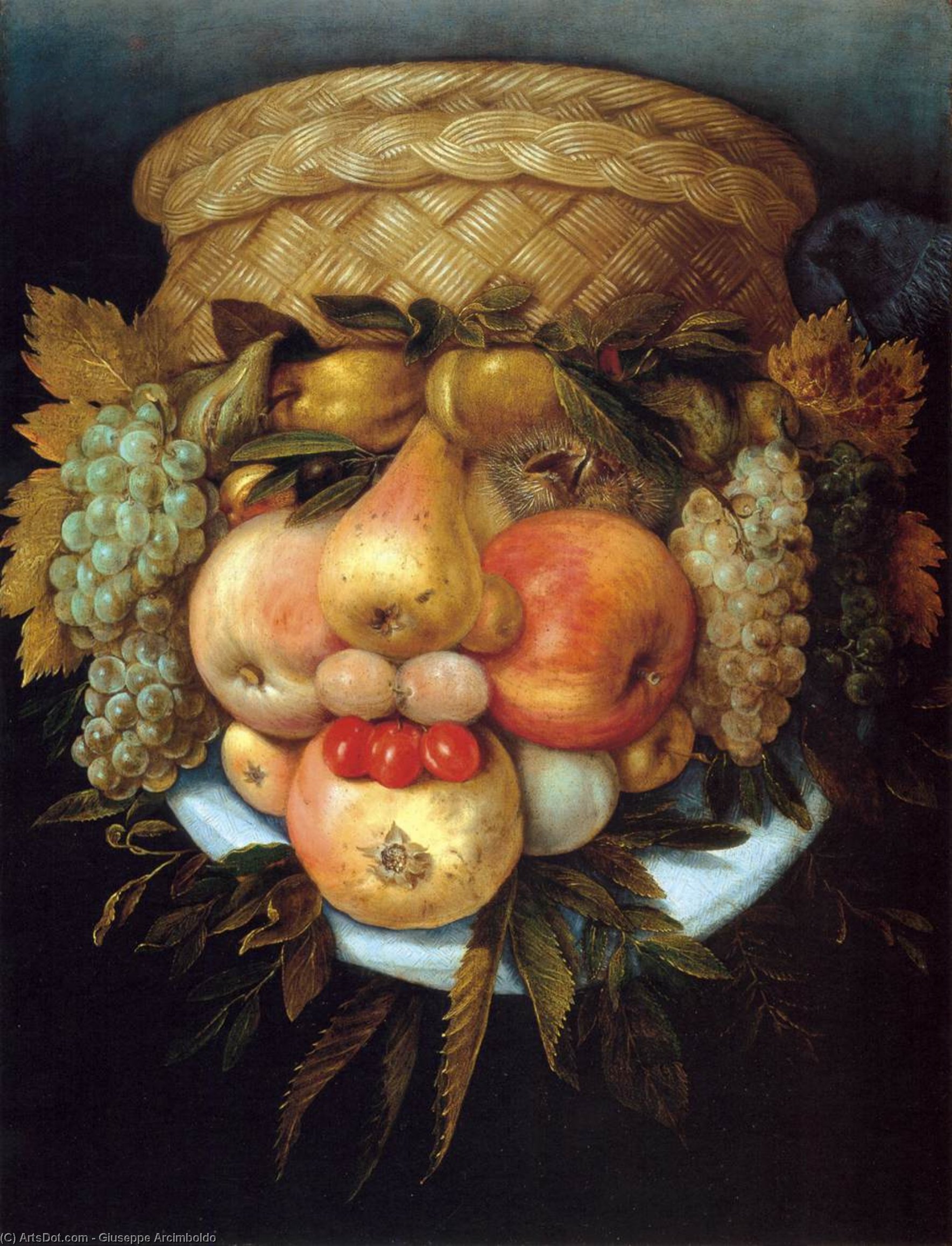 Reversible Head With Basket Of Fruit — Giuseppe Arcimboldo