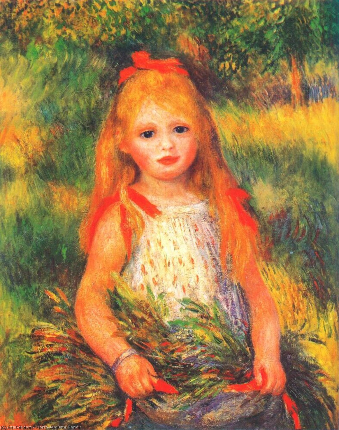 Girl With Flowers — Pierre-auguste Renoir