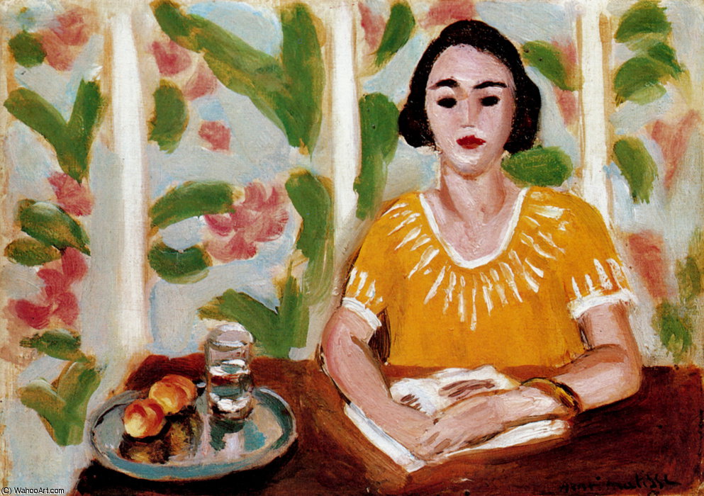 Liseuse Aux Pêches Huile Sur Toile Collection Stephen Hahn — Henri Matisse