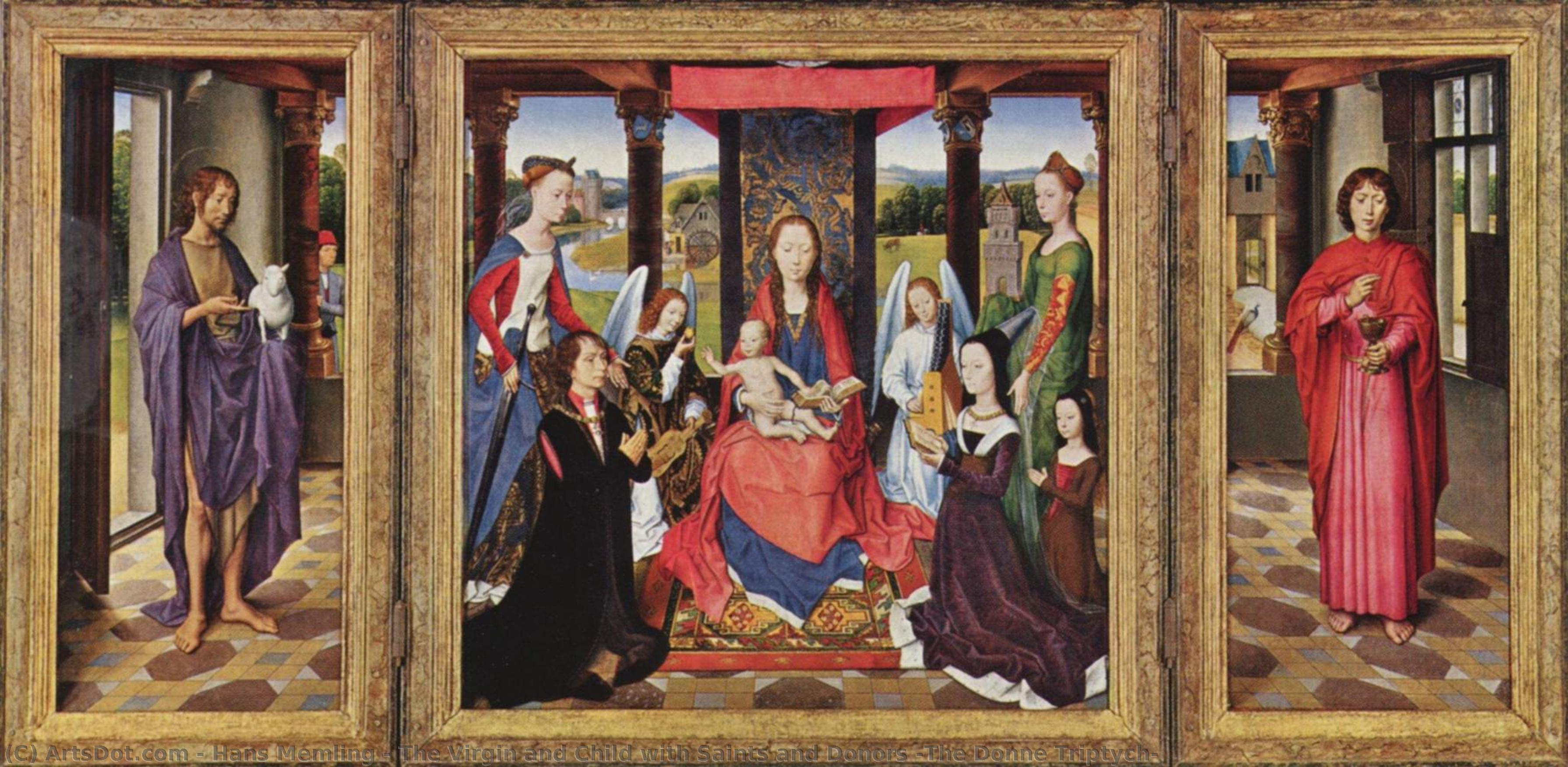 The Virgin And Child With Saints And Donors (the Donne Triptych) — Memling, Hans