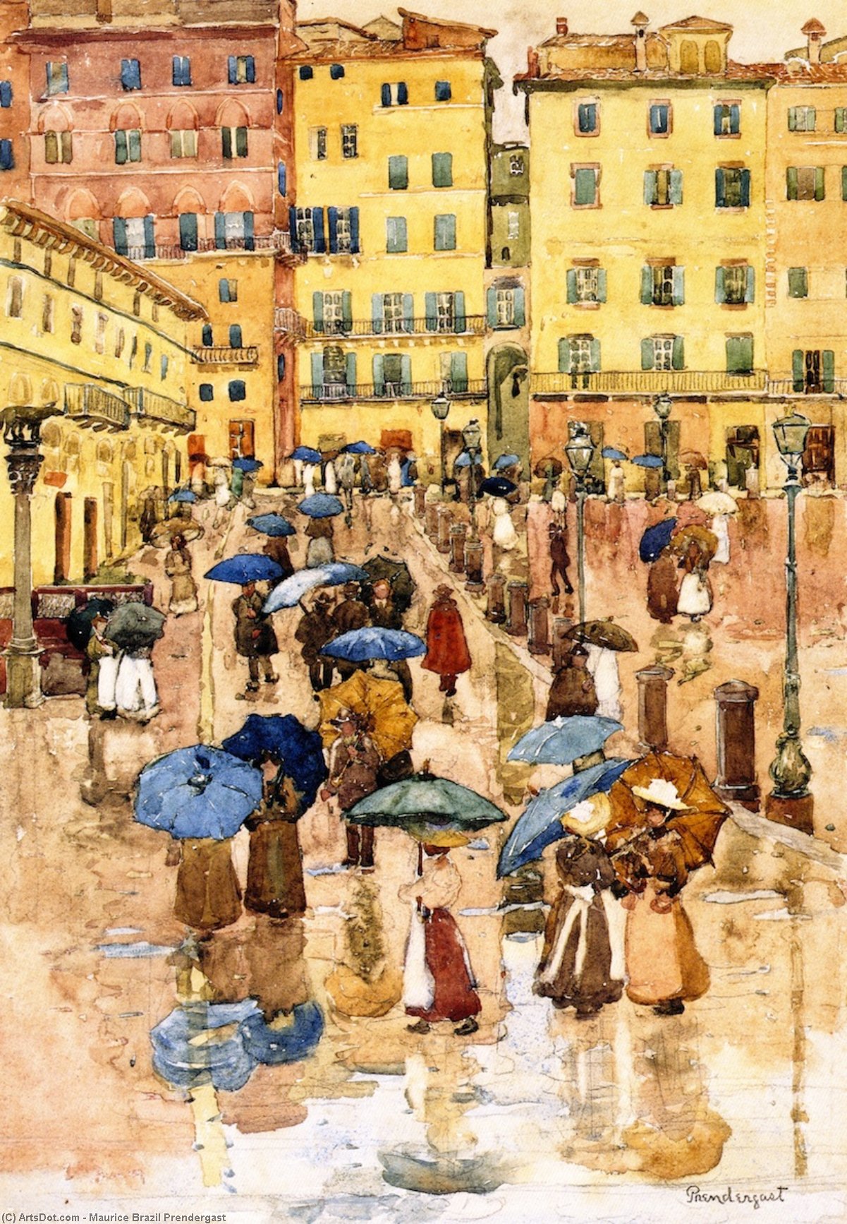 Rainy Day, Sienna (also Known As Campo Vittorio Emanuele, Siena) — Maurice Brazil Prendergast