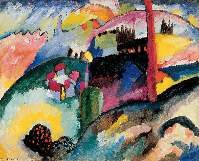 Landscape With Factory Chimney — Wassily Wassilyevich Kandinsky