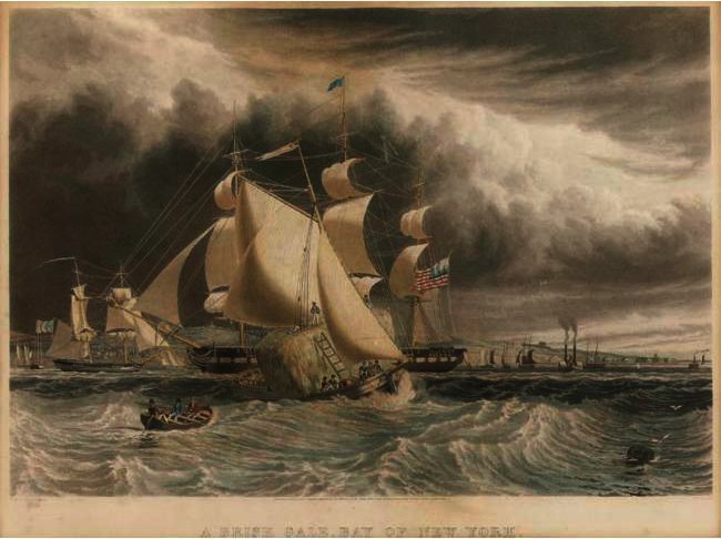 A Brisk Gale, Bay Of New York — William James Bennett