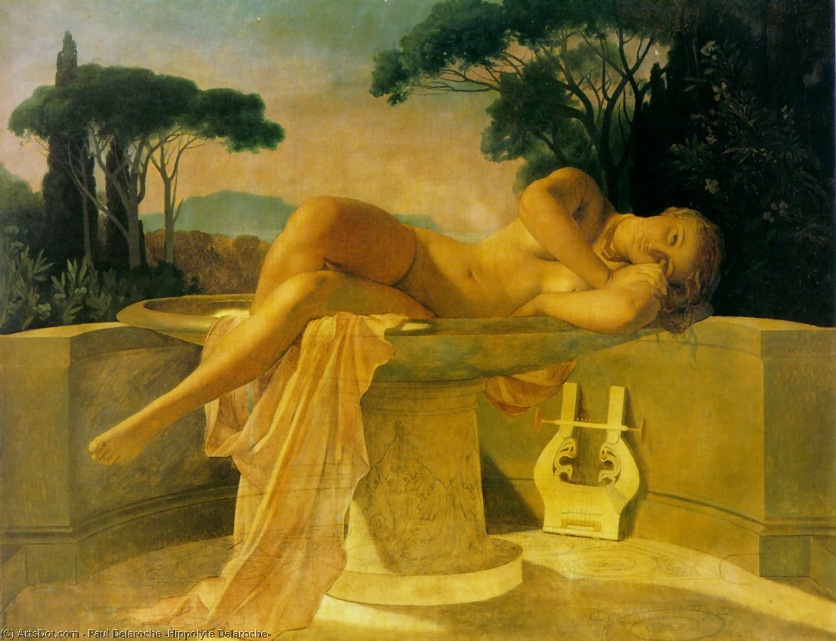 Girl In A Basin — Hippolyte-paul Delaroche