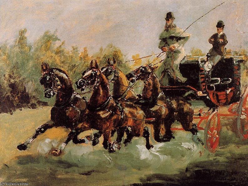 Alphonse De Toulouse-lautrec Driving His Four-in-hand — Henri De Toulouse-lautrec