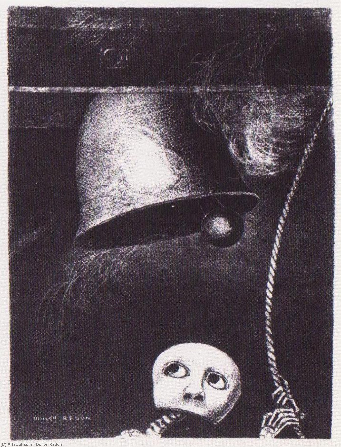 A Funeral Mask Tolls Bell — Odilon Redon
