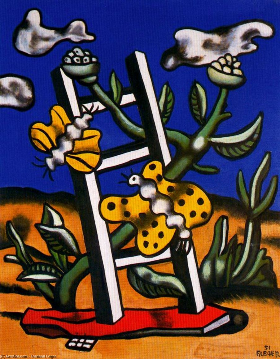 Two Yellow Butterflies On A Ladder — Fernand Léger