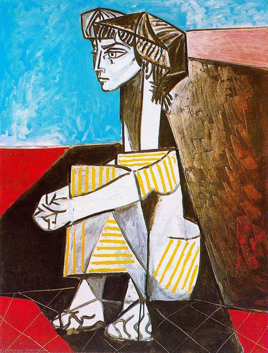Portrait Of Jacqueline Roque With Her Hands Crossed — Pablo Picasso