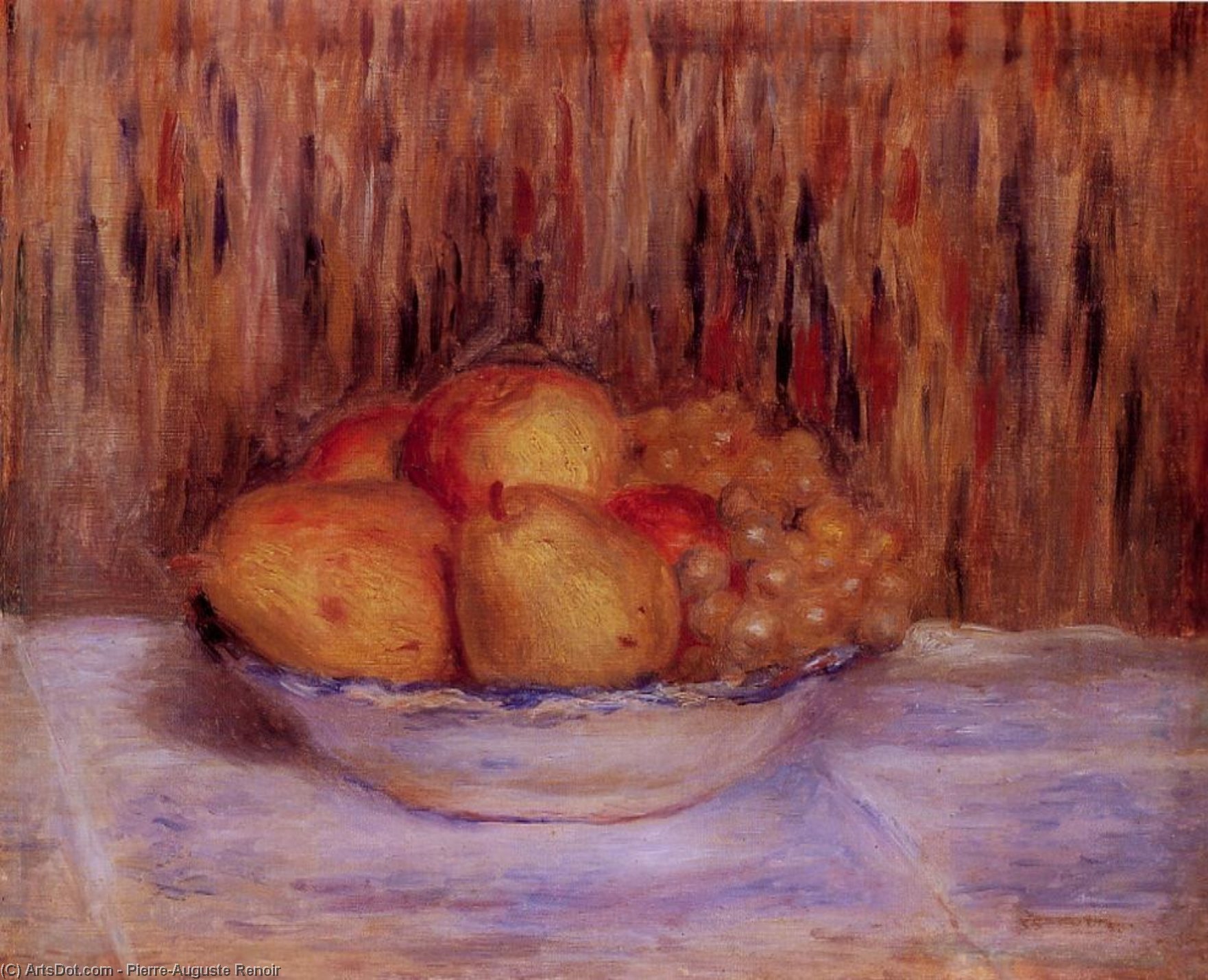 Still Life With Pears And Grapes — Pierre-auguste Renoir