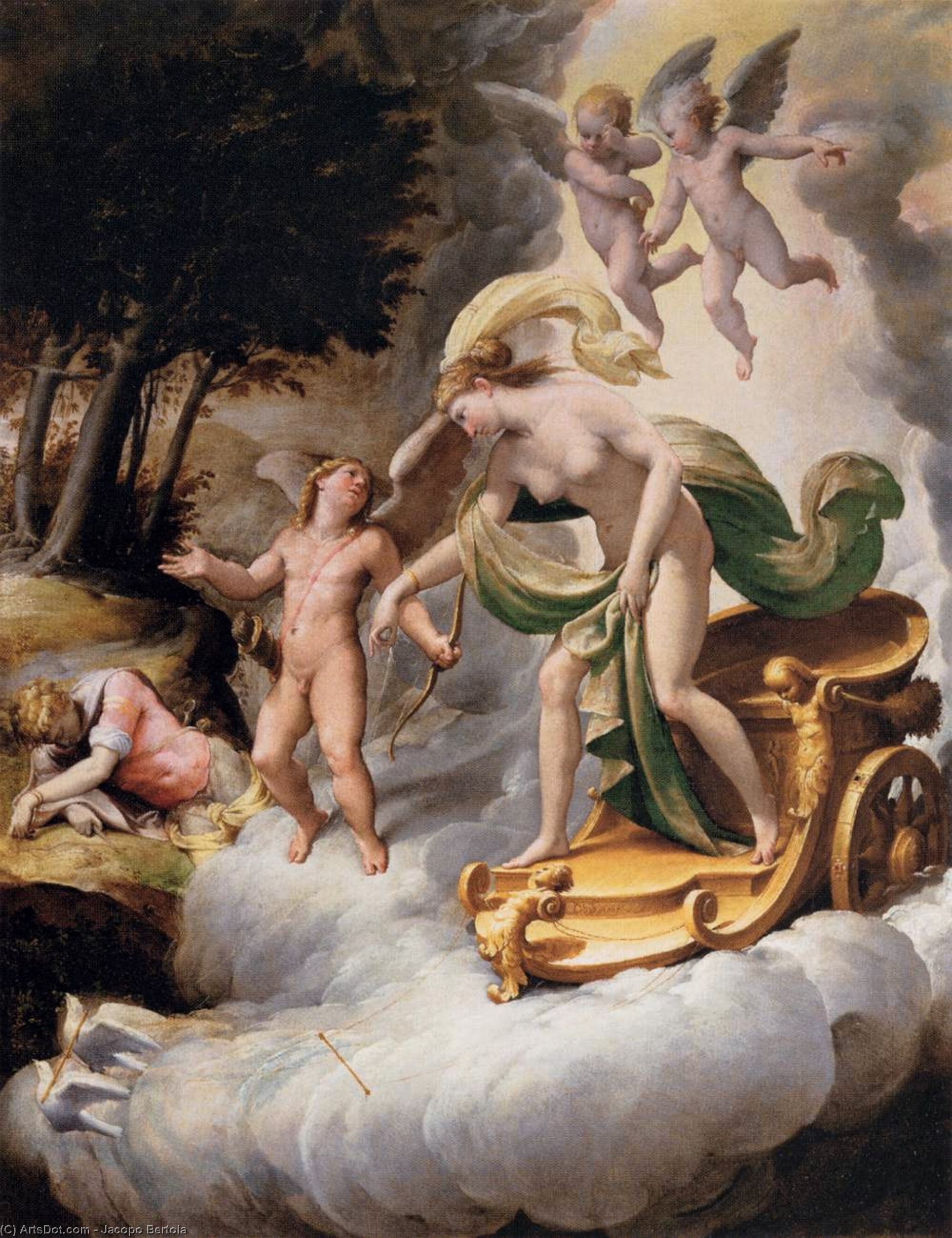 Venus Led By Cupid To The Dead Adonis — Jacopo Bertoia