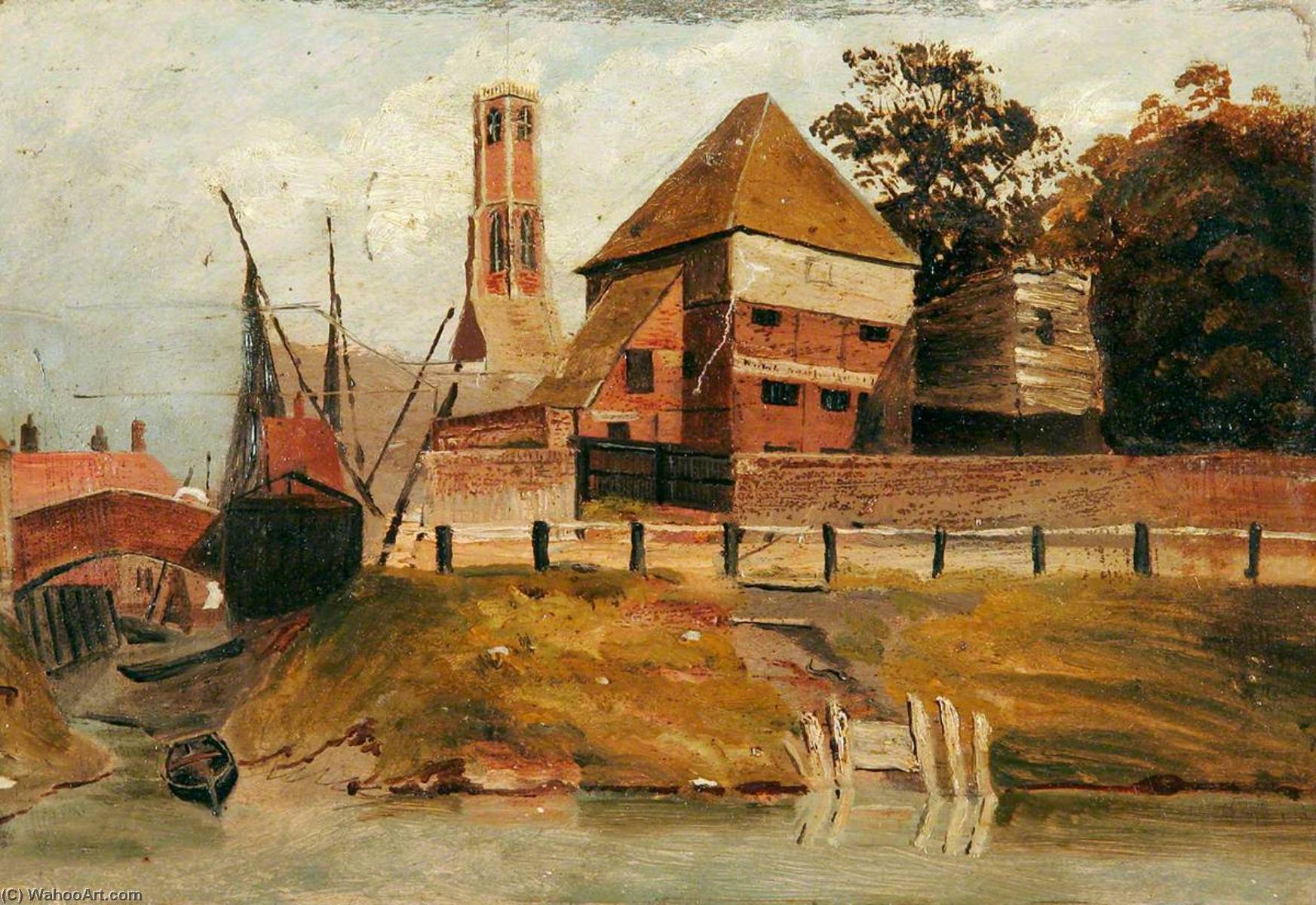Millfleet With Greyfriars Tower And Tar Office, Norfolk — Henry Baines