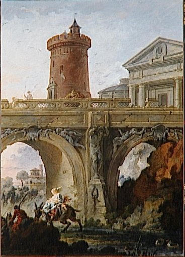 Paysage Avec Architecture Et Figures — Noël Hallé