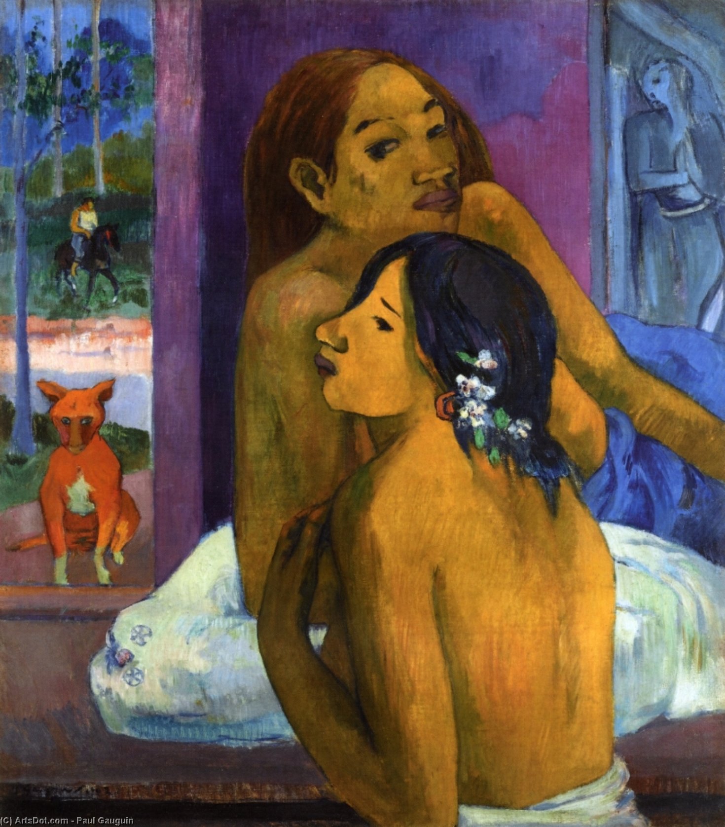Two Women (also Known As Flowered Hair) — Eugène Henri Paul Gauguin