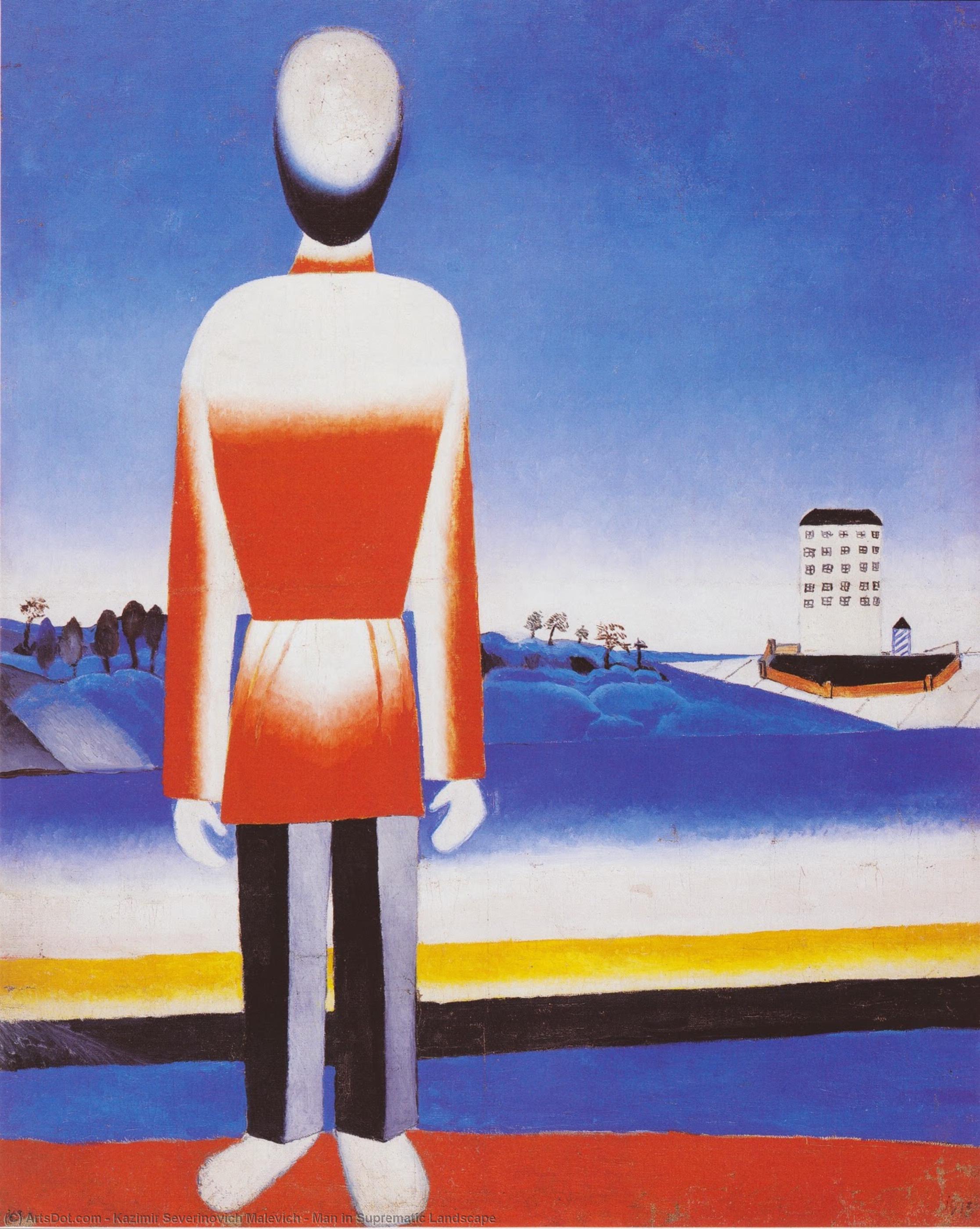 Man In Suprematic Landscape — Kazimir Malevich
