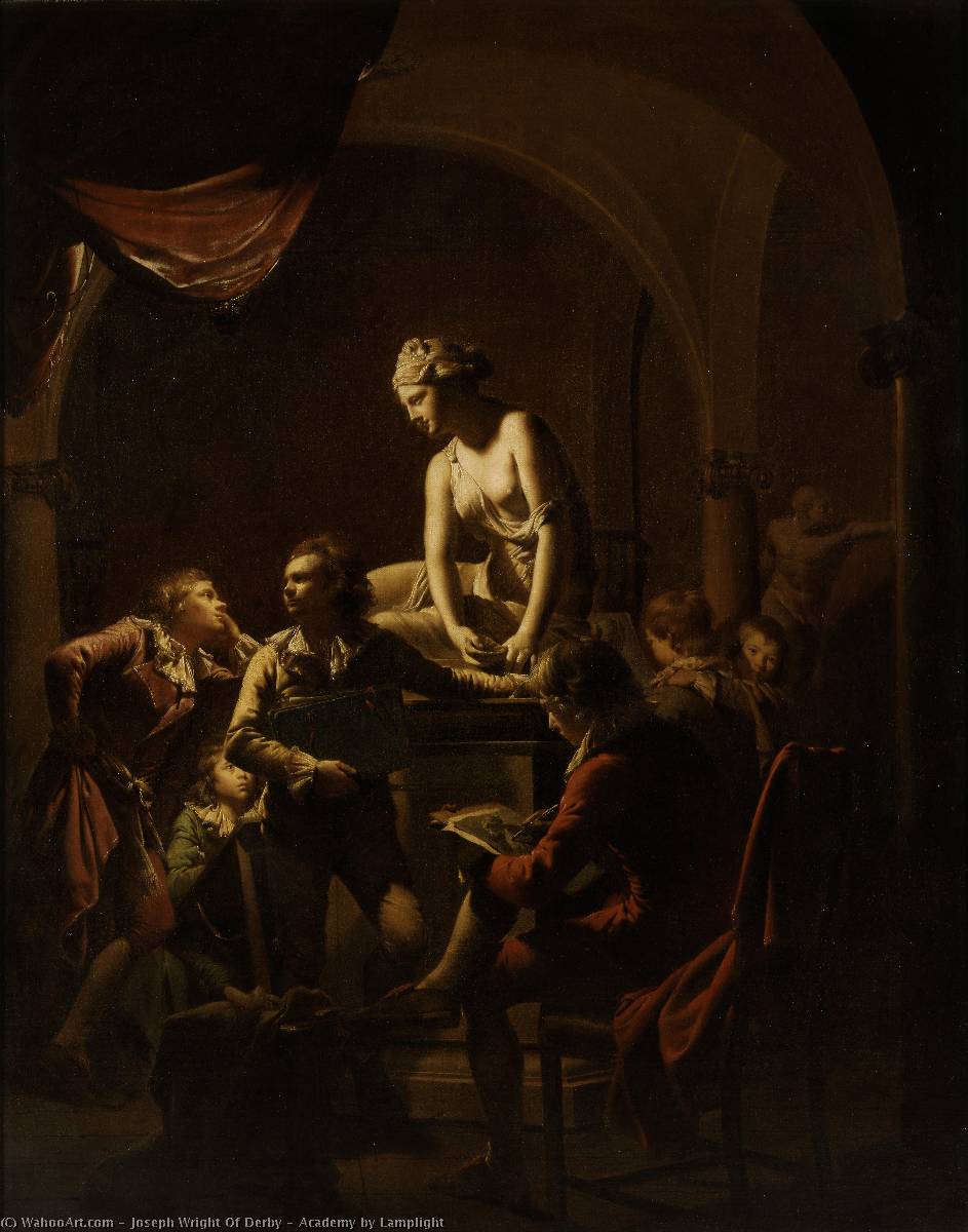 Academy By Lamplight — Joseph Wright Of Derby