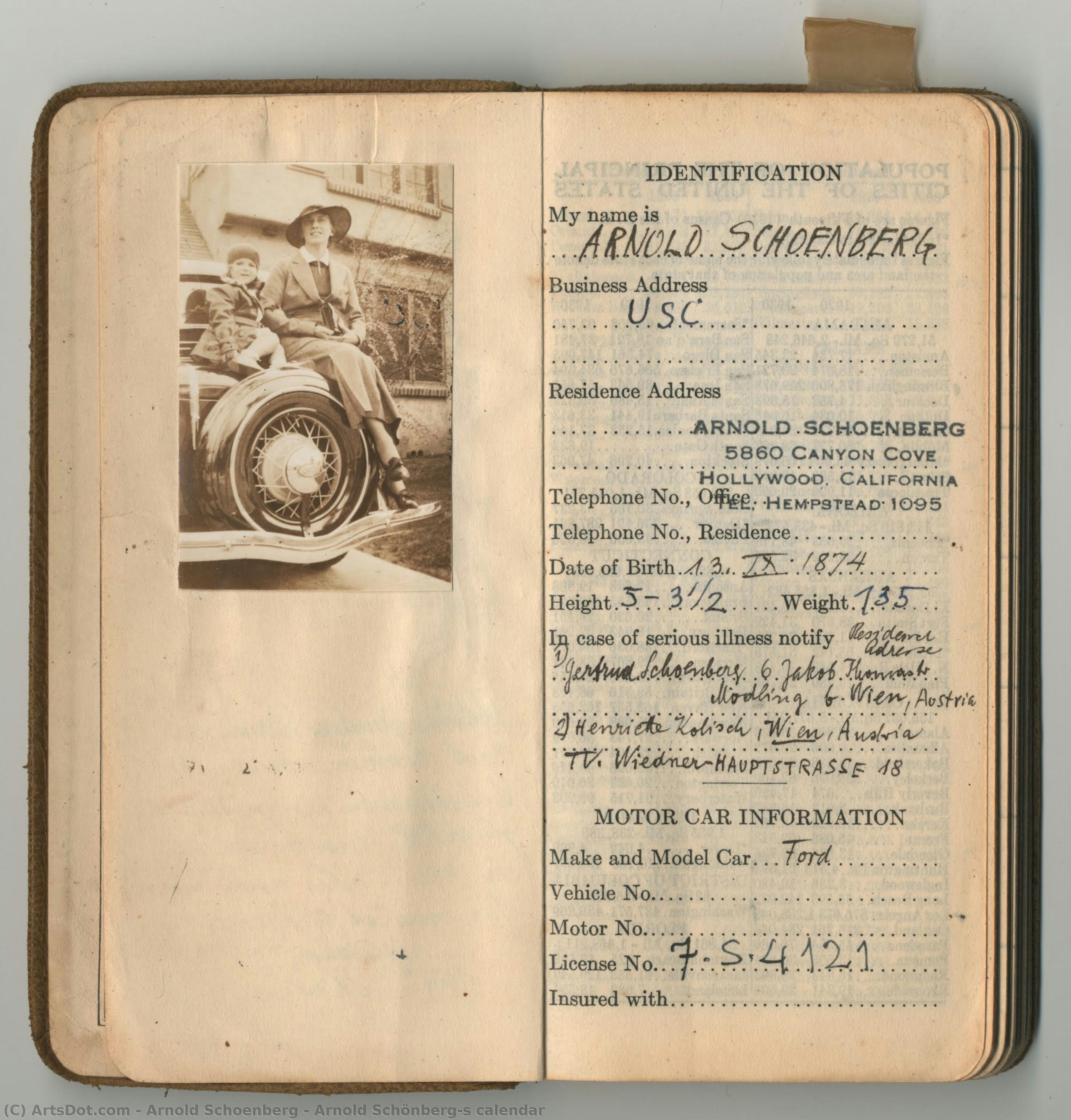 Arnold Schönberg’s Calendar — Arnold Schoenberg