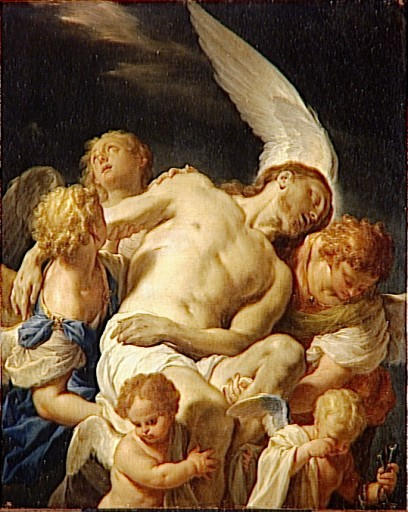 Christ Mort Porté Par Des Anges — Francesco Trevisani