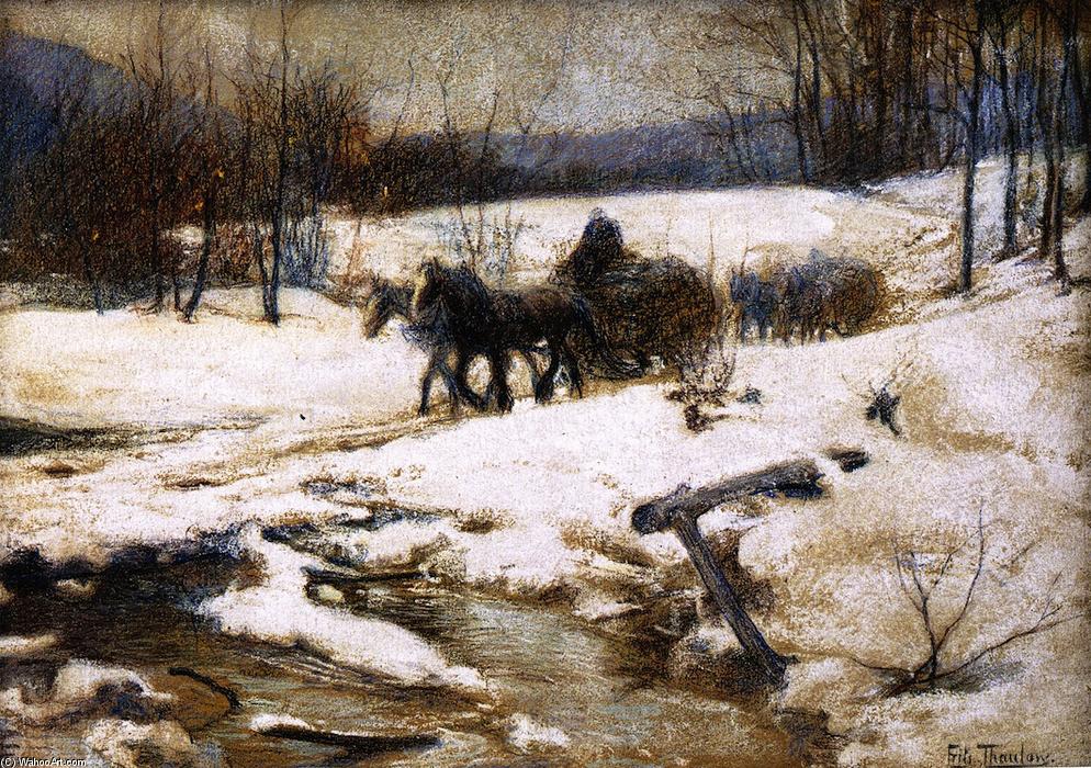 Horse Drawn Carts In Winter — Frits Thaulow