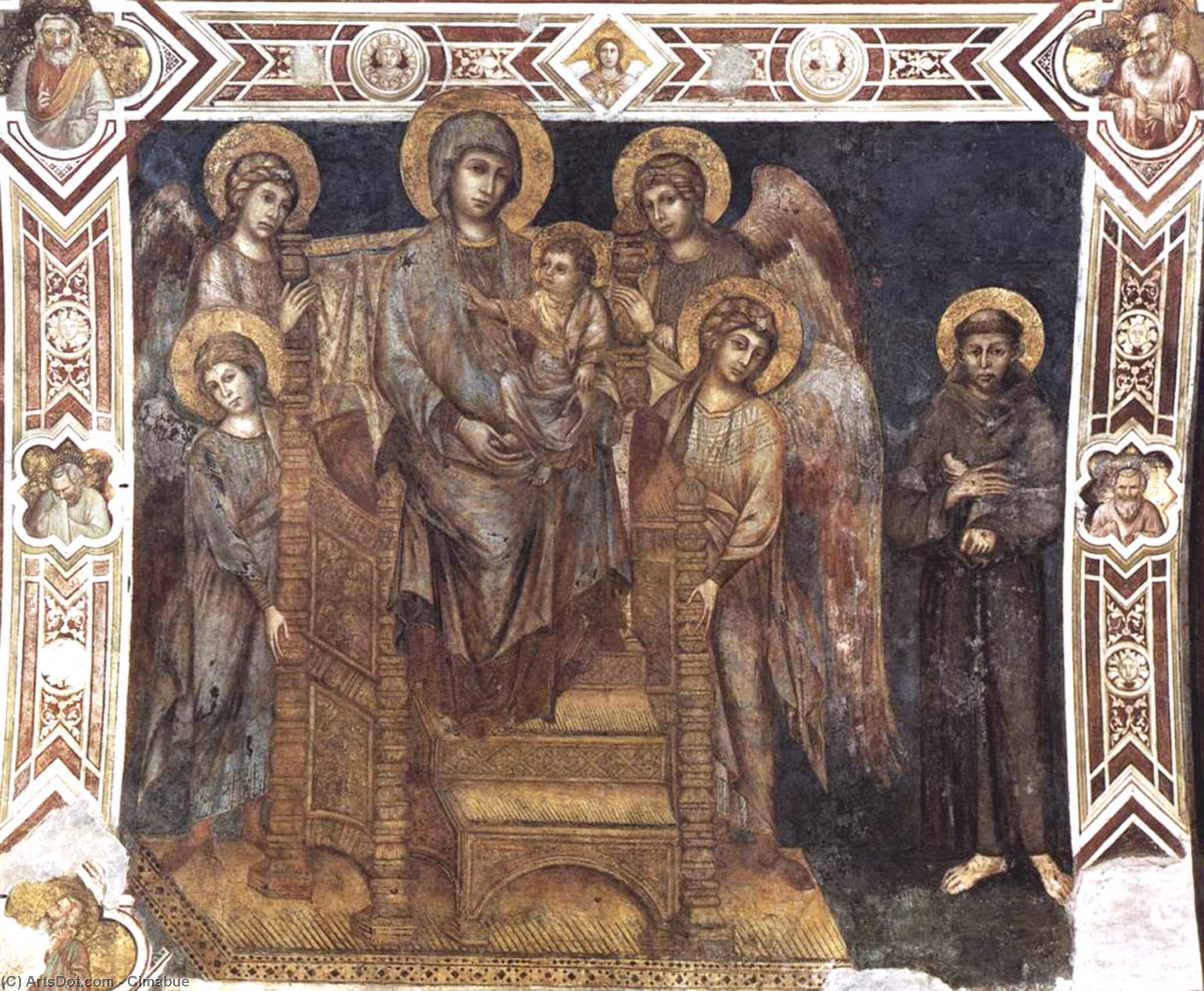 Madonna Enthroned With The Child, St Francis And Four Angels — Cimabue