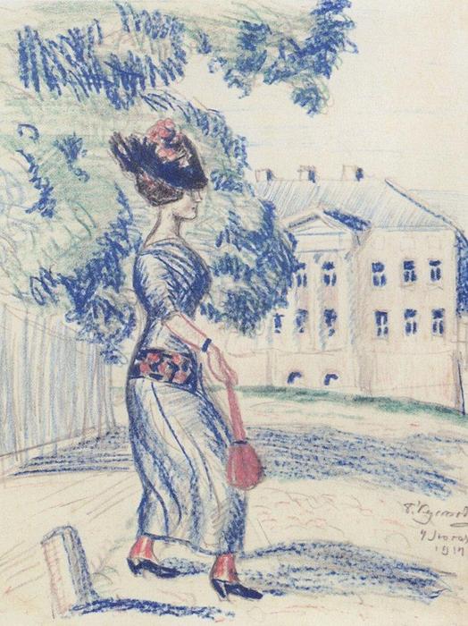 A Young Merchant's Wife — Boris Mikhailovich Kustodiev