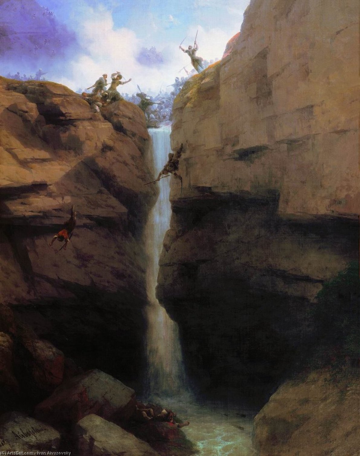 Clash Soldiers With Murids On Gunib — Ivan Konstantinovich Aivazovsky