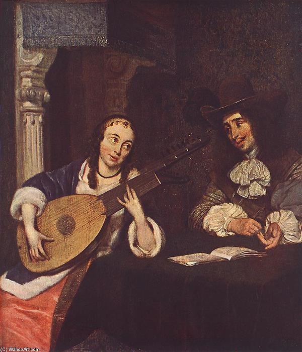 Woman Playing The Lute — Gerard Ter Borch