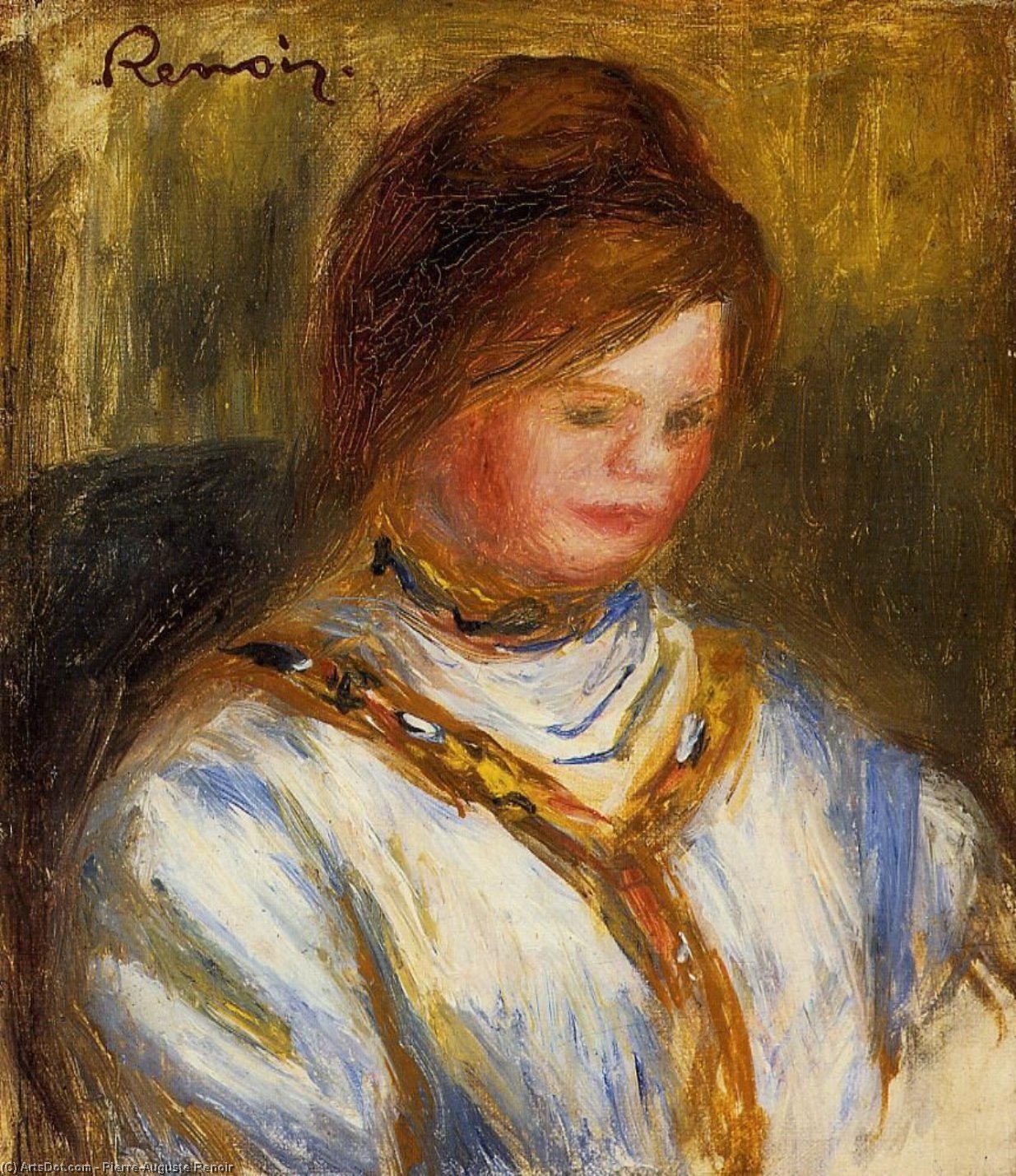 Woman In A Blue Blouse — Pierre-auguste Renoir