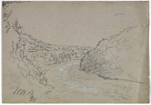 River Between Cliffs — Thomas Cole