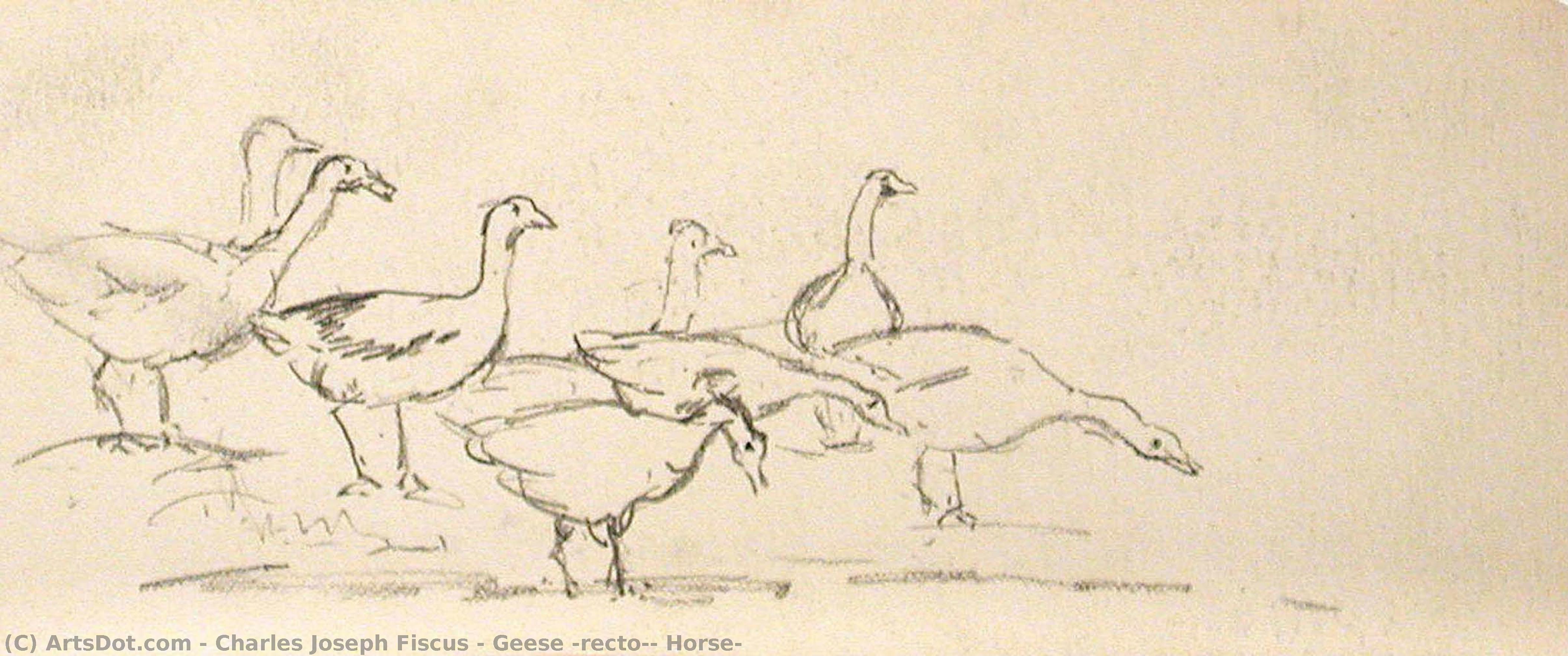 Geese (recto), Horse — Charles Joseph Fiscus