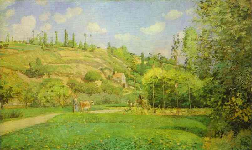 A Cowherd At Pontoise — Camille Pissarro