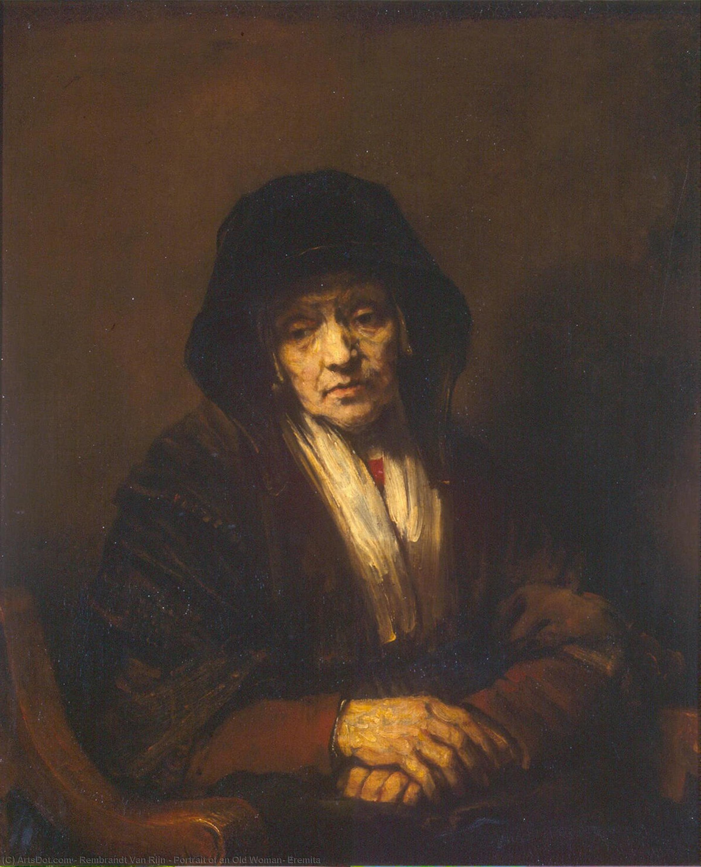 Portrait Of An Old Woman, Eremita — Rembrandt Van Rijn