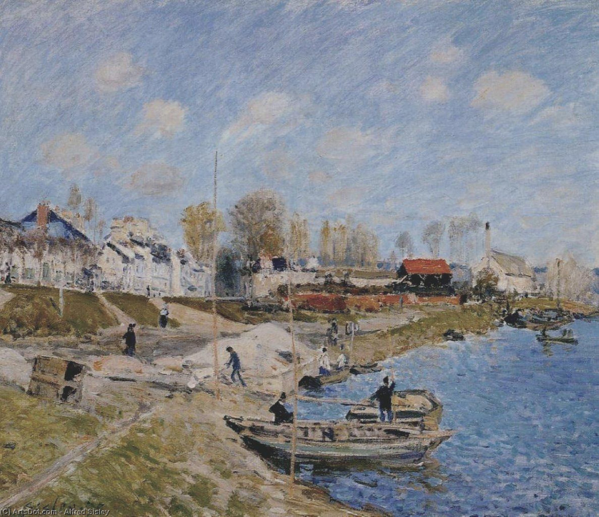 Sand On The Quayside, Port Marly — Alfred Sisley