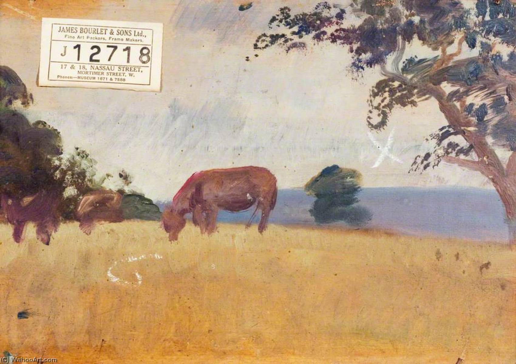Study Of Cattle Grazing (verso) — Sir Alfred James Munnings