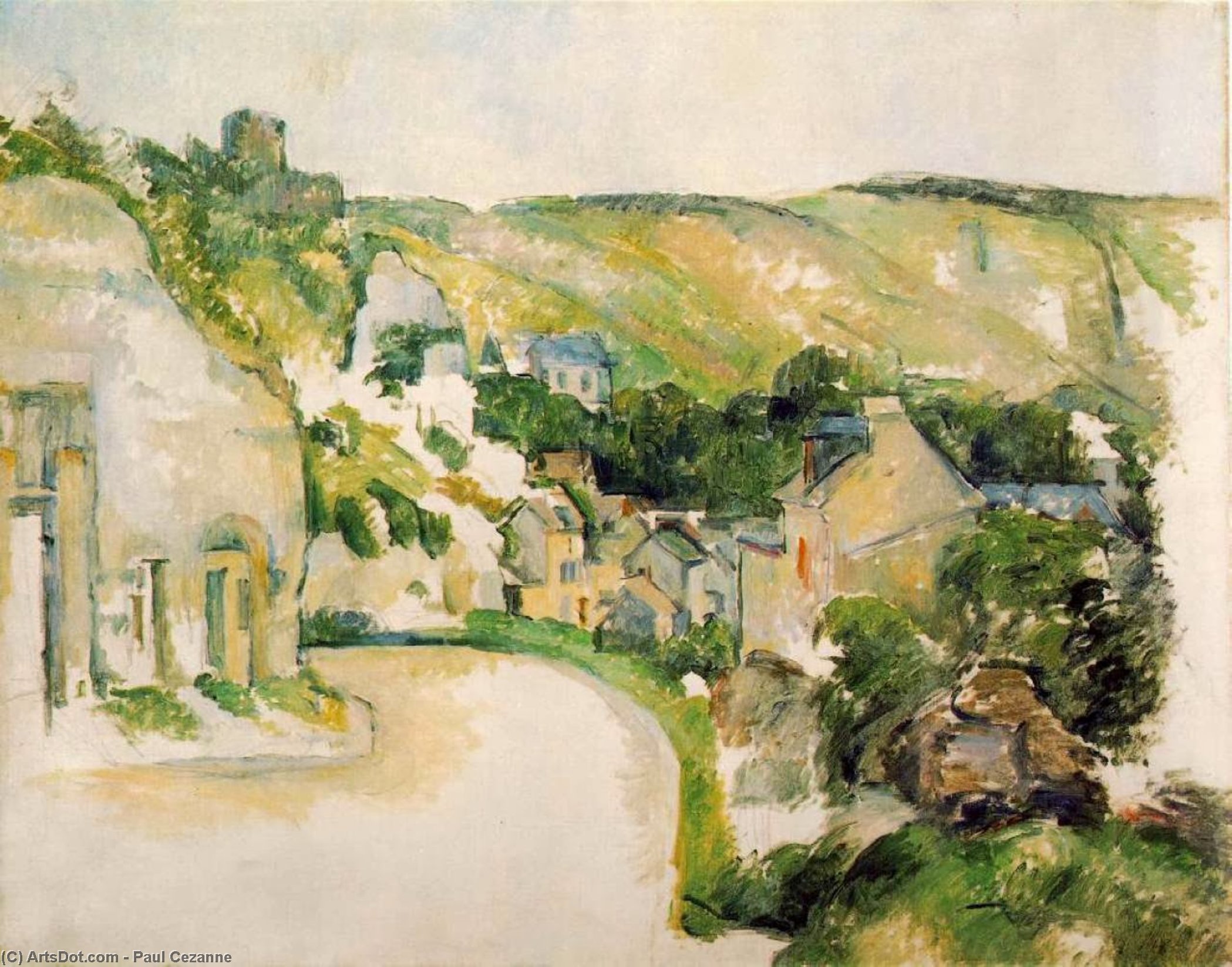 A Turn On The Road At Roche-ruyon — Paul Cézanne
