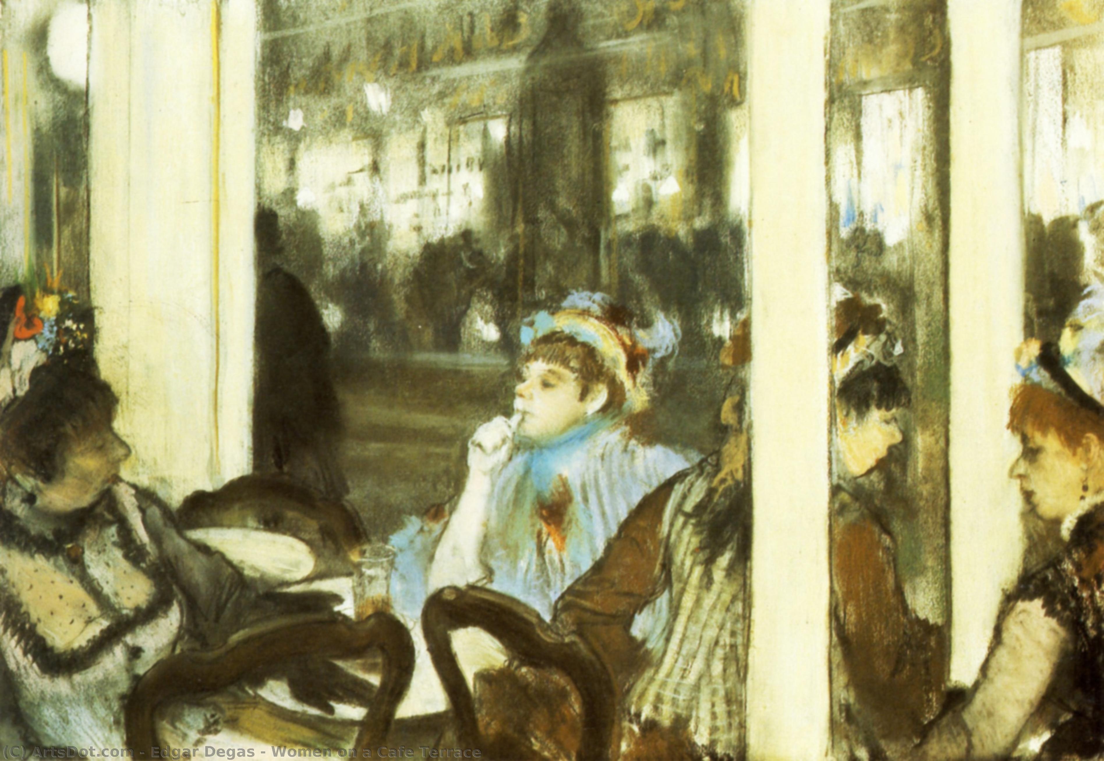 Women On A Cafe Terrace — Edgar Degas